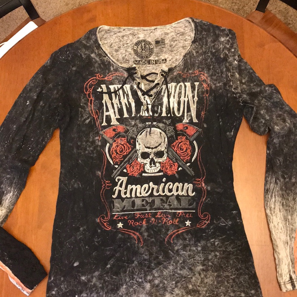 Affliction women’s black top